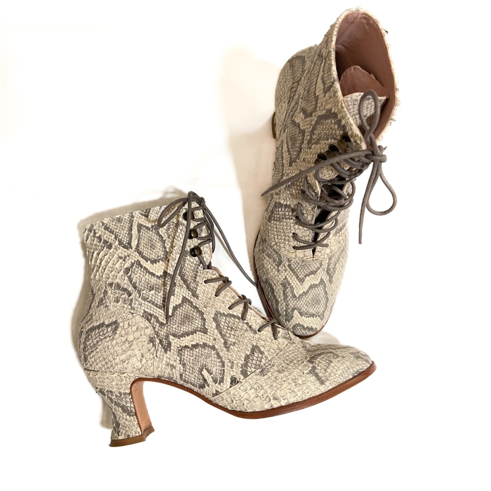 Miss L Fire “Snakeskin” Victorian booties Sz 38 | 7.5